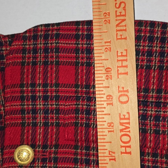 Pendleton 80's Red 100% Wool Tartan Suit Blazer & Pleated Skirt Womens Size 10P - Picture 14 of 15
